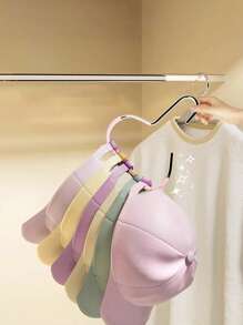 5pcs/Set Hat Holder Rack, Non-Slip Storage Holder Rack, Creative Round Ring Clothes Hanger Hook, Stainless Steel Wardrobe Hanging Hook For Hats, Suspenders, Ties, Scarves, Lingerie