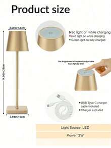 1 đèn bàn LED hiện đại, 3 mức nhiệt độ màu và điều chỉnh độ sáng vô cấp, có thể sạc lại, ánh sáng dịu nhẹ bảo vệ mắt, thích hợp cho phòng ngủ/bàn ăn/quán cà phê/nhà hàng/sân hiên/cắm trại/trang trí nhà cửa/trang trí phòng, v.v. - Nhiều màu - Xem 11