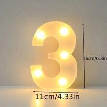 6.3 英寸可定制 LED 字幕灯 - 1 件，壁挂式，电池供电 - 非常适合婚礼、生日、家居装饰 - 白色 - 查看 40