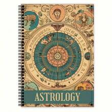Retro Astrology Spiral Binding - Includes Constellations, Planet Symbols, Birthday Wheel - Antique Celestial Chart, Astrology Symbols, Spiral Binding For Easy Navigation - Suitable For Beginners And Experts In Astrology, Mysterious Library Collection - Mysticism, Astronomy, Astrology Practice, Exquisite Illustrations, Detailed Analysis, Planet Guide, Spiritual Explorer
