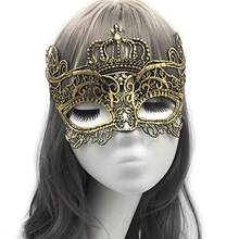 IMapo Masquerade Masks 5 Pack Sexy Women Girl Lace Eye Mask Opera Halloween Dancing Evening Party Elegant Mardi Gras Lady Eye Mask Gold