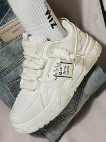 Men's Fashionable All-Season Slip-Resistant Low-Cut Sneakers, Comfortable And Lightweight - Beige - View 7