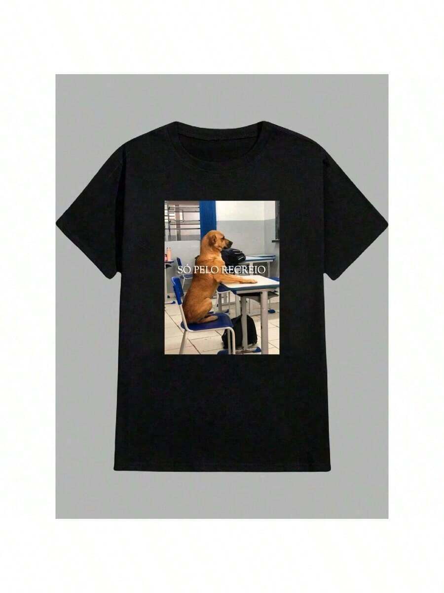 Streetwear T-Shirt Just For Recess Street Fashion Urban Culture Skaters Unisex Male Female 100% Cotton Premium Streetwear Top Launch Immediate Shipping Various Colors!! Plus Size - 黑色 - 查看 1