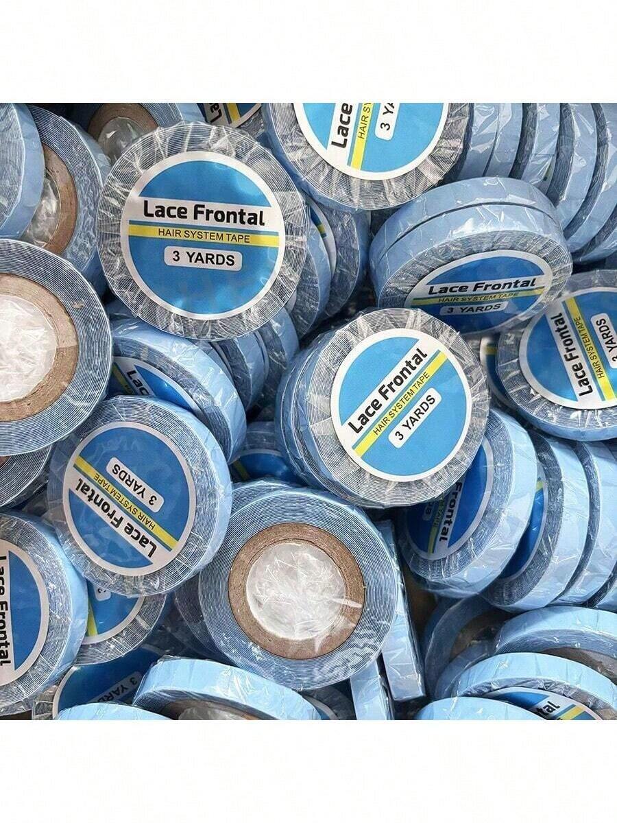 Cinta adhesiva para pelucas de encaje frontal de 0.31 pulgadas * 3 yardas, adhesivo fuerte y resistente al agua, cinta adhesiva de doble cara para pelucas de encaje frontal, cintas de soporte para postizos y extensiones de cabello