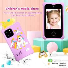 Süßes tragbares Kinder-Spielzeug-Telefon mit 32GB Karte, 2,8 Zoll HD Touchscreen Reisetelefon, Dual-Kamera für Selfies mit lustigen Foto-Stickern, Geschenkset für Feiertage für Kinder von 3-10 Jahren