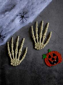 1/2 pièces Décoration de main de squelette d'Halloween, décoration d'ongle effrayante, ornements d'Halloween