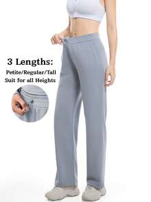 Women's Petite/Regular/Tall 3 Lengths Soft Rayon Sweatpants Breathable Pants With Adjustable Shockcord  Casual With Available Inseam - 淺灰色 - 查看 5