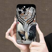 [Teléfono] Funda con diseño de gallo, estilo moderno y divertido, ideal para hombres y mujeres - Negro - Ver 1