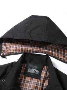 Men's Hooded Jacket - Multi-Pocket, Outdoor Hiking Jacket With Adjustable Hood, Streetwear For Spring And Autumn Travel - Black - View 5