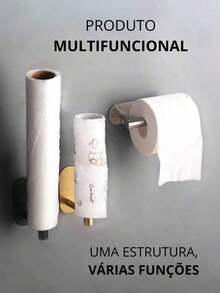 Metal Toilet Paper Holder - Multifunctional Product - 金色 - 查看 3