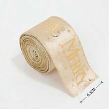 Świąteczna tkana wstążka z kolorowym flokowanym wzorem, nadrukowana folią w angielskie gwiazdki, świąteczna wstążka, kokarda, satynowa wstążka z kwiatowym wzorem