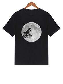 Men's Cartoon Graphic T-Shirt - Black - View 3