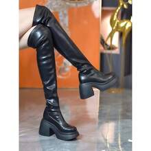 Women Over-The-Knee Boots - Beige Upgraded Version - View 6