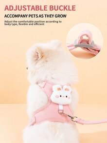 Pet Cat Dog Harness Leash Set, Small Cat Dog Leash Rope, Outdoor Cat Dog Traction Rope, Comfortable & Breathable - Multicolor - View 6