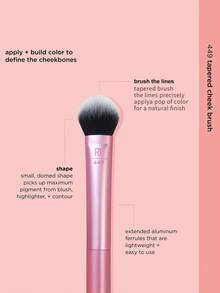 Real Techniques Tapered Cheek Makeup Brush, For Blush, Highlighter, Loose, Or Pressed Powder, Blush Brush With Synthetic Bristles, Precise Makeup Application, Aluminum Handle, Cruelty Free, 1 Count,Foundation Brush,Concealer Brush,Blush Brush,Contour Brush,Blush Brush,Bronzer Brush,Powder Brush,Foundation Brush,Blush Brush - Pink - View 2