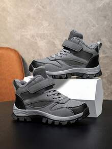 1 Pair Boys/Girls Outdoor Sports Shoes, Convenient Hook And Loop Design, Non-Slip & Durable, Suitable For Autumn/Winter