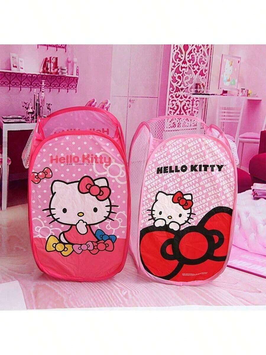 Sanrio Sanrio Hello Kitty Collapsible Laundry Basket, Dirty Clothes Bin, Fabric Cloth Hamper, Household Clothing Basket, Toy Storage Tote, Lightweight And Convenient, Large Capacity, Fashionable And Attractive