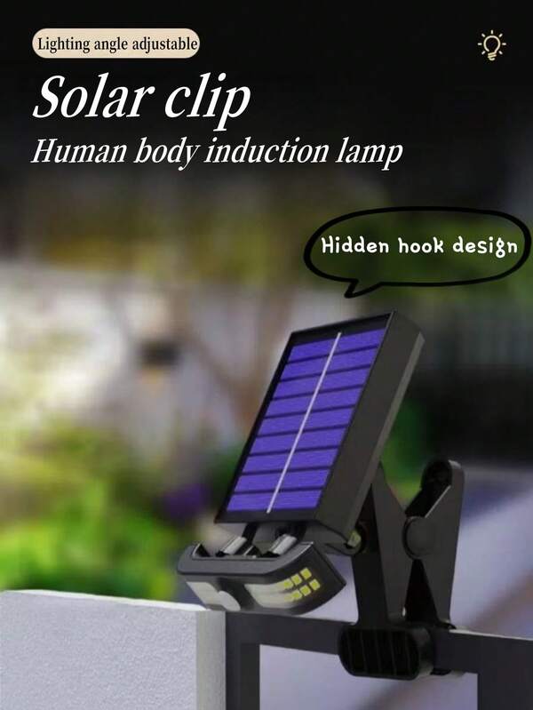 1 Stück/2 Stück, Outdoor Solar Clip Leuchten, Clip Stil/Haken Stil, mit Outdoor Wasserdicht, einfach zu installieren und Winkel einstellbar, geeignet für Outdoor Camping, Garten Dekoration, PIR Sensor Licht