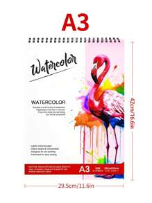 1 كتاب رسم بألوان مائية سميك عالي الجودة مجلد بغلاف حلزوني A3/A4/A5 يحتوي على 24 ورقة (88 رطل/180 جرام/م2) كتب ألوان مائية سميكة خاصة بالطلاب المبتدئين، كتب رسم وتلوين بالألوان المائية للرسم اليدوي، كتب رسم وتلوين للطلاب، ورق رسم وتلوين فني