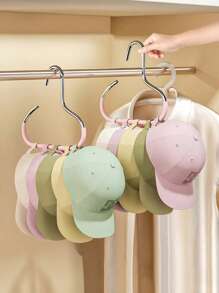 5pcs/Set Hat Holder Rack, Non-Slip Storage Holder Rack, Creative Round Ring Clothes Hanger Hook, Stainless Steel Wardrobe Hanging Hook For Hats, Suspenders, Ties, Scarves, Lingerie