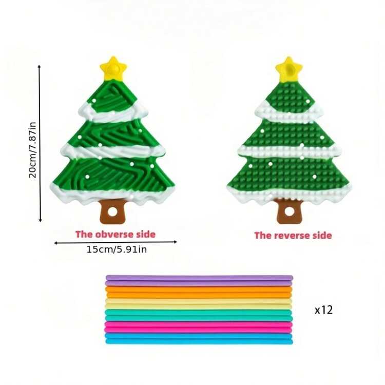 1 个感官活动板 - 色彩鲜艳的创意玩具，适合早期学习和智力开发，缓解压力和焦虑，适合多动症和自闭症，适合 3 岁以上儿童和成人，完美的生日礼物、派对礼物、完美的圣诞礼物 - 聖誕樹 - 查看 3