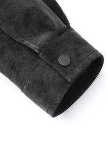 Plus Size Loose Fit Men's PU Leather Jacket, With Flap Pockets, Fashionable Long Sleeve Motorcycle Jacket, Suitable As A Gift For Friends, Husbands, Boyfriends