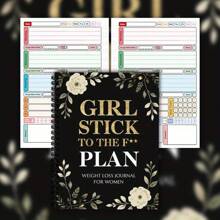 Diario de pérdida de peso A5, Plan de pérdida de peso, Seguimiento de actividad diaria, Apto para uso doméstico y gestión de dieta, Herramienta de fitness unisex, Diario motivacional de entrenamiento, Encuadernación espiral