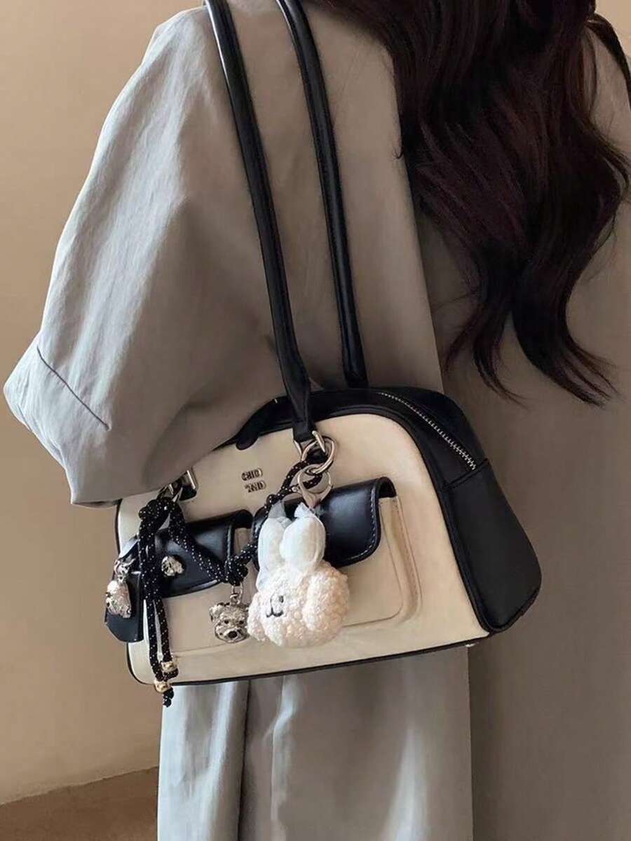 面包狗冷萃咖啡枕头包 高端感单肩包 女士波士顿包 - 米色 - 查看 1