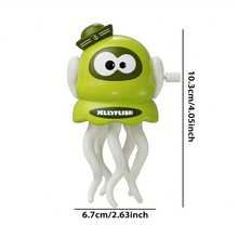 1/2个 - 可爱互动海洋蓝色塑料发条跳舞章鱼玩具（不含电池），色彩鲜艳的海洋动物造型爬行鱿鱼幼儿感官玩具，适合练习趴卧和3岁生日礼物 - 适合3岁宝宝的益智玩具