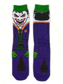Warner Bros 2Pairs Flashman Joker Super Cartoon Anime Socks Long Tube Socks For Men Christmas Halloween Novelty Funny Happy Crazy Socks
