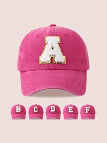 Etiqueta dorada - Gorra lavada en rojo rosa