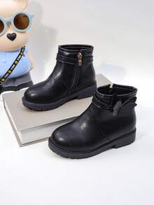 1 Paio di Stivaletti alla Caviglia di Moda per Bambine - Stivali per Ragazze, Stivali Invernali per Ragazze, Stivali per Bambine Piccole. Decorati con Motivo a Farfalla, Disponibili in Nero e Marrone. Adatti per l'Uso Quotidiano in Autunno e Inverno. - nero - Visualizzare 7