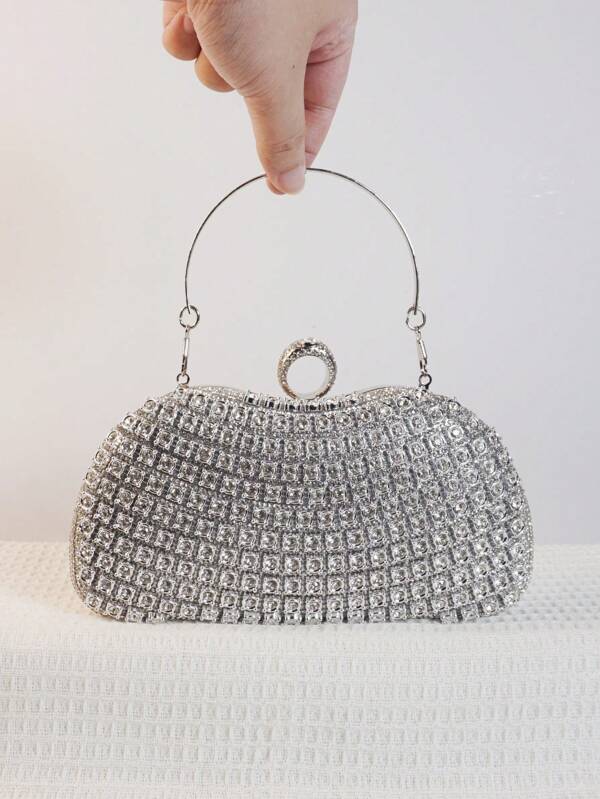 1 Stück Abendtasche in Bergform mit Strass, elegante funkelnde Handgelenktasche, geeignet für Hochzeit, Party, Abschlussball, Bankett, Geburtstagsgeschenk, Valentinstag Geschenk