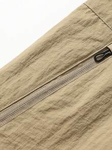 Chaqueta ligera y delgada para hombres, deunicoloro con cremallera, cuello pequeño, múltiples bolsillos, transpirable y perfecta para actividades al aire libre. Un regalo ideal para tu novio en otoño.