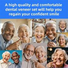 1 Pair Of Upper And Lower Dental Stickers For Both Men And Women. New Upgraded Dental Decoration Suitable For All Friends With Missing Teeth For Daily Or Party Use. Dental Decoration Has A Perfect Smile And Is A Gift For Friends/Mothers - Boxed Tooth Stickers - View 11