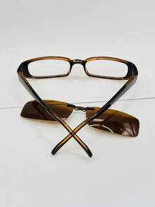 1 Piece Glasses Frame, Small Model, 2 In 1 Clip-On - Nâu nhạt - Xem 4