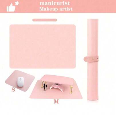 1pc Oversized Manicure Table Mat & Mouse Pad Set, PU & Washable Foldable Nail Polish Holder Wrist Rest Cushion, Suitable For Manicure , Nail Care, Nail Salon Tools, Soft Microfiber Leather Manicure Pad, Nail Desk Mat, Folding Nail Holder Pad, Suitable For Women And Girls Makeup Tools, Weddings, Parties, Birthdays, Ladies Gifts, Best Friends, Teachers, New Year, Gifts, Christmas, Halloween
