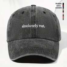 Unisex "Absolutely Not" Embroidered Vintage Washed Baseball Cap - Adjustable Lightweight Trucker Hat For Men & Women, All-Season Outdoor Casual Sun Hat With Fantasy Theme Design, Durable Headwear - Màu Xám nhạt - Xem 3