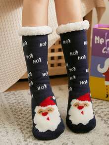 1双加厚羊毛舒适家居袜，圣诞袜，地毯袜，生日、派对、送给父母、爱人、朋友的完美礼物，舒适袜子 - 彩色 - 查看 14