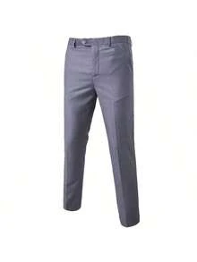 Men Slim Business Casual Suits Dress Three Pieces Set Jacket Pants Vest Male Wedding Groom Wedding Blazer Coat Trousers Waistcoat High-Quality Professional Commuting Suit Sets - Grey - View 8