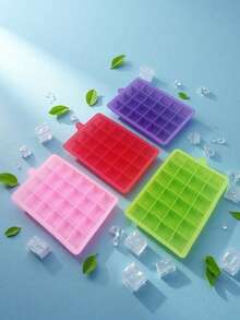 Silicone Honeycomb Ice Tray With Cover Creative Stackable 15-Cell Ice Box Easy To Demould Ice Tray Ice Cube Mold - Multicolor - View 10