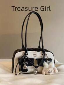 面包狗冷萃咖啡枕头包 高端感单肩包 女士波士顿包 - 米色 - 查看 1