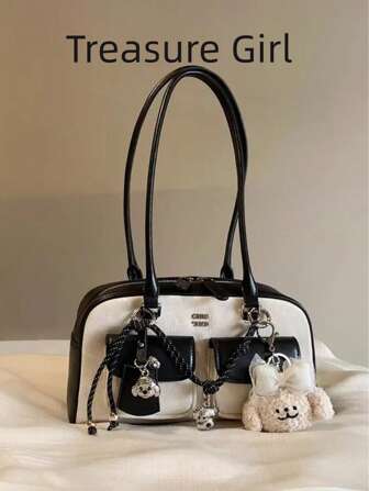 面包狗冷萃咖啡枕头包 高端感单肩包 女士波士顿包