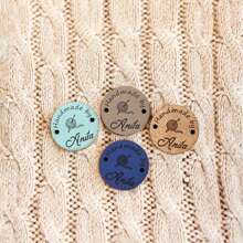 5 Packs, Custom Clothing Labels, Personalized Clothing Labels, Personalized Leather Labels, Custom Faux Leather Item Labels, Personalized Faux Leather Item Labels With Rivets, Suitable For Knitting And Crochet Projects, Personalized Labels, Gifts For Mom, Sewing, Gifts For Craft Lovers