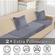 Sectional Couch Cover 4 Pieces Velvet Separate Couch Cushion Covers L Shape Soft Stretch Sofa Slipcovers With 2pcs Pillowcases For Left Right Chaise Sectional Couch 3 Seater+1 ChaiseDark Grey As