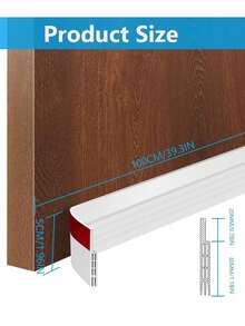 Tope de puerta ajustable de 2 pulgadas x 39 pulgadas, tira de sellado de puerta, kit de burlete de puerta insonorizante con adhesivo, sello de fondo de puerta a prueba de viento y tira de goma