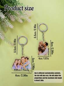 LICVIC Custom Photo Keychain, Personalized Acrylic Key Chain, Customized Bag Charm, Customizable Picture Keychain, Birthday, Anniversary, Valentine's Day - Multicolor - View 2