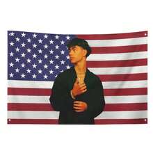 Tapiz de la bandera estadounidense de Malachi Barton, diseño de Estados Unidos de color rosa de Daniel, 150x90cm, poliéster con ojales de latón, decoración de pared Barton para dormitorio