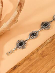 سلسلة خصر بوهيمية عتيقة مزخرفة بالزهور، موضة وشاملة للخريف والهالوين - فضي - مشاهدة 3