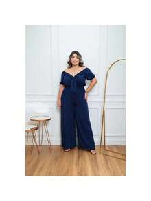 Plus Size Cropped And Pantaloon Set For Women - 藏蓝色 - 查看 1